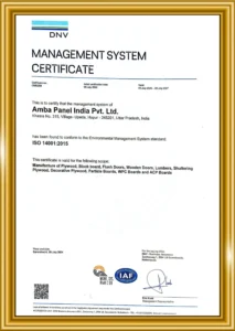 ISO 14001 : 2015 Certified