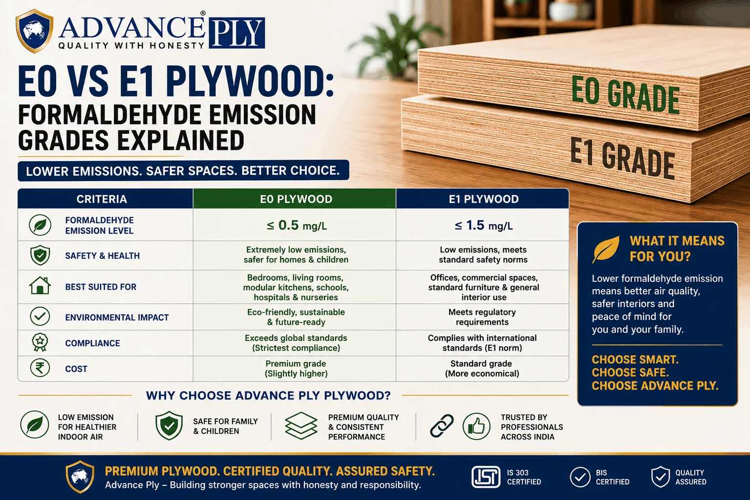 E0 vs E1 Plywood Formaldehyde Emission Grades Explained